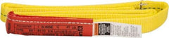 Lift-All - 4' Long x 1" Wide, 1,600 Lb Vertical Capacity, 1 Ply, Polyester Web Sling - 1,250 Lb Choker Capacity, Yellow - Americas Industrial Supply