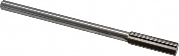 Interstate - 0.571" High Speed Steel Chucking Reamer - Straight Flute, 0.4355" Straight Shank, 2" Flute Length, 8" OAL - Americas Industrial Supply