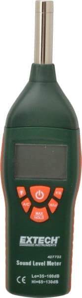 Extech - A and C Frequency Weight, LCD Display Sound Meter - 65 to 130 Decibels - Americas Industrial Supply