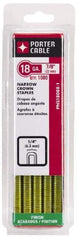 Porter-Cable - 7/8" Long x 1/4" Wide, 18 Gauge Narrow Crown Construction Staple - Grade 2 Steel, Galvanized Finish - Americas Industrial Supply