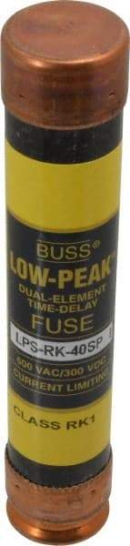 Cooper Bussmann - 300 VDC, 600 VAC, 40 Amp, Time Delay General Purpose Fuse - Fuse Holder Mount, 5-1/2" OAL, 100 at DC, 300 at AC (RMS) kA Rating, 1-1/16" Diam - Americas Industrial Supply