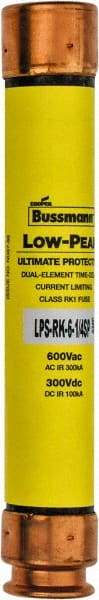 Cooper Bussmann - 300 VDC, 600 VAC, 6.25 Amp, Time Delay General Purpose Fuse - Fuse Holder Mount, 127mm OAL, 100 at DC, 300 at AC (RMS) kA Rating, 13/16" Diam - Americas Industrial Supply