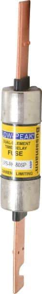 Cooper Bussmann - 300 VDC, 600 VAC, 80 Amp, Time Delay General Purpose Fuse - Bolt-on Mount, 7-7/8" OAL, 100 at DC, 300 at AC (RMS) kA Rating, 1-5/16" Diam - Americas Industrial Supply