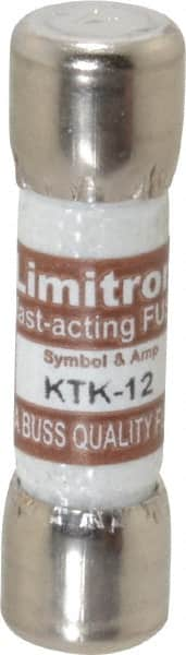 Cooper Bussmann - 600 VAC, 12 Amp, Fast-Acting General Purpose Fuse - Fuse Holder Mount, 1-1/2" OAL, 100 at AC kA Rating, 13/32" Diam - Americas Industrial Supply