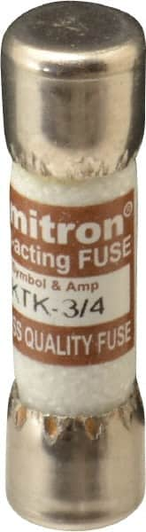 Cooper Bussmann - 600 VAC, 0.75 Amp, Fast-Acting General Purpose Fuse - Fuse Holder Mount, 1-1/2" OAL, 100 at AC kA Rating, 13/32" Diam - Americas Industrial Supply