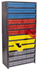 Quantum Storage - 36 Bin Closed Shelving Systems - 36 Inch Overall Width x 12 Inch Overall Depth x 39 Inch Overall Height, Red High Impact Polystyrene Bins - Americas Industrial Supply