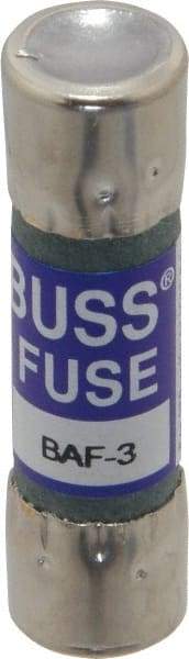 Cooper Bussmann - 250 VAC, 3 Amp, Fast-Acting General Purpose Fuse - Fuse Holder Mount, 1-1/2" OAL, 10 at 125 V kA Rating, 13/32" Diam - Americas Industrial Supply