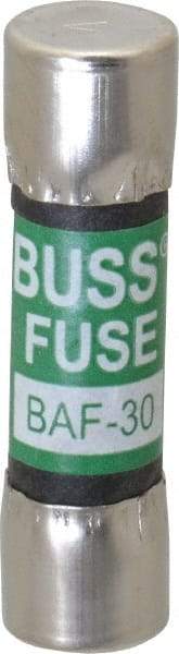 Cooper Bussmann - 250 VAC, 30 Amp, Fast-Acting Supplemental Fuse - Fuse Holder Mount, 1-1/2" OAL, 10 at 125 V kA Rating, 13/32" Diam - Americas Industrial Supply