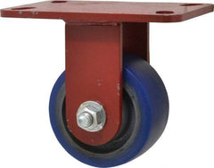 Hamilton - 4" Diam x 2" Wide x 5-5/8" OAH Top Plate Mount Rigid Caster - Polyurethane, 600 Lb Capacity, Precision Sealed Bearing, 4-1/2 x 6-1/2" Plate - Americas Industrial Supply