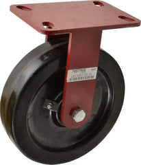 Hamilton - 8" Diam x 2" Wide x 9-3/4" OAH Top Plate Mount Rigid Caster - Phenolic, 1,400 Lb Capacity, Roller Bearing, 4-1/2 x 6-1/2" Plate - Americas Industrial Supply