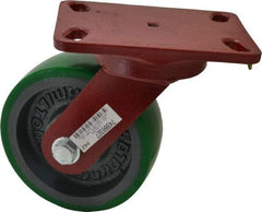 Hamilton - 6" Diam x 2" Wide x 7-3/4" OAH Top Plate Mount Swivel Caster - Polyurethane, 1,200 Lb Capacity, Precision Sealed Bearing, 4-1/2 x 6-1/2" Plate - Americas Industrial Supply