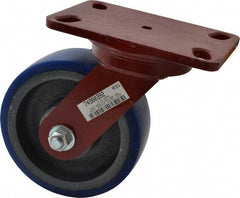 Hamilton - 6" Diam x 2" Wide x 7-3/4" OAH Top Plate Mount Swivel Caster - Polyurethane, 960 Lb Capacity, Precision Sealed Bearing, 4-1/2 x 6-1/2" Plate - Americas Industrial Supply
