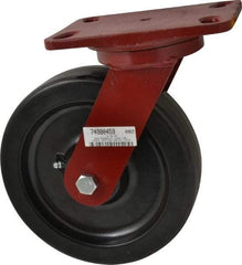Hamilton - 8" Diam x 2" Wide x 9-3/4" OAH Top Plate Mount Swivel Caster - Phenolic, 1,400 Lb Capacity, Roller Bearing, 4-1/2 x 6-1/2" Plate - Americas Industrial Supply