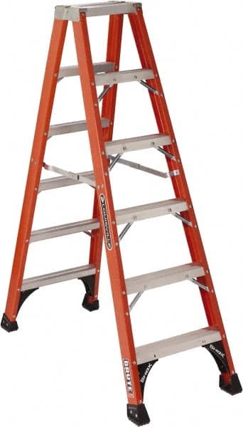 Louisville - 7 Steps, 8' High, Type IAA Rating, Fiberglass Step Ladder - Americas Industrial Supply