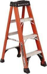 Louisville - 4 Steps, 4' High, Type IAA Rating, Fiberglass Step Ladder - 375 Lb Capacity, 18-7/8" Base Width - Americas Industrial Supply