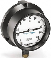 Ashcroft - 4-1/2" Dial, 1/4 Thread, 0-600 Scale Range, Pressure Gauge - Lower Connection, Rear Flange Connection Mount, Accurate to 0.5% of Scale - Americas Industrial Supply