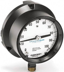 Ashcroft - 4-1/2" Dial, 1/4 Thread, 0-1,000 Scale Range, Pressure Gauge - Lower Connection, Rear Flange Connection Mount, Accurate to 0.5% of Scale - Americas Industrial Supply