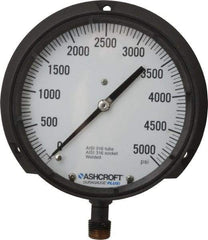 Ashcroft - 6" Dial, 1/2 Thread, 0-5,000 Scale Range, Pressure Gauge - Lower Connection Mount, Accurate to 0.5% of Scale - Americas Industrial Supply