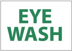 NMC - "Eye Wash", 10" Long x 14" Wide, Aluminum Safety Sign - Rectangle, 0.04" Thick, Use for First Aid - Americas Industrial Supply