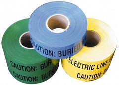 NMC - Caution: Buried Electric Line Below, Underground Tape - 1,000 Ft. Long x 6 Inch Wide Roll, Polyethylene, 4 mil Thick, Yellow - Americas Industrial Supply
