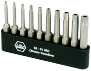 10 Piece - T7s; T8s; T9s; T10s; T15s; T20s; T25s; T27s; T30s; T40s - Security Torx Power Bit Bel Pack Set with Holder - Americas Industrial Supply