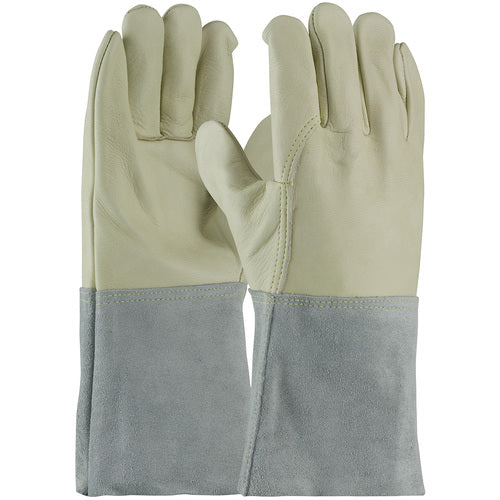 ‎75-2026/M Welders / Foundry Gloves - Mig Tig - Top Grain Cowhide - Leather Gauntlet Cuff - Sewn w/Kevlar - Exact Industrial Supply