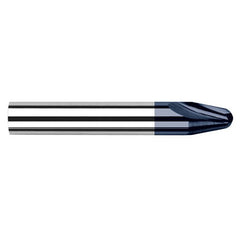 Runner Cutters - 0.0310″ (1/32) Radius × 0.3840″ Length of Cut × 10° per side Carbide Runner Cutter, 2 Flutes, AlTiN Coated