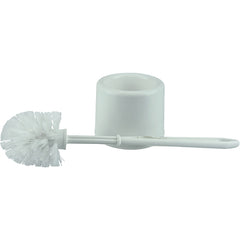 Toilet Bowl Brush Set, White Plastic Fill, Plastic Handle and Holder - Americas Industrial Supply