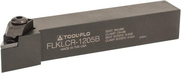 Tool-Flo - FLP..., FLKL External Right Hand Indexable Profiling Toolholder - 3/4" Shank Height x 3/4" Shank Width, 4-1/2" Long - Americas Industrial Supply
