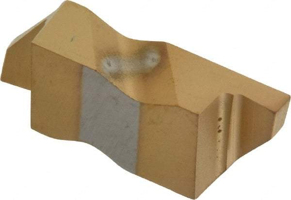 Tool-Flo - 3078FLG Grade GP3, 5/64" Cutting Width Carbide Grooving Insert - 3.05mm Max Depth of Cut, Right Hand, 0.005 to 0.01" Corner Radius, TiN Finish - Americas Industrial Supply