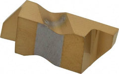 Tool-Flo - 3088FLG Grade GP3, 2.24mm Cutting Width Carbide Grooving Insert - 4.57mm Max Depth of Cut, Right Hand, 0.005 to 0.01" Corner Radius, TiN Finish - Americas Industrial Supply
