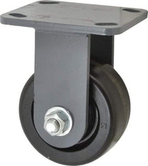 Hamilton - 4" Diam x 2" Wide x 5-5/8" OAH Top Plate Mount Rigid Caster - Phenolic, 800 Lb Capacity, Roller Bearing, 4 x 4-1/2" Plate - Americas Industrial Supply