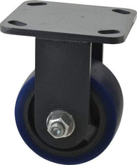 Hamilton - 4" Diam x 2" Wide x 5-5/8" OAH Top Plate Mount Rigid Caster - Polyurethane, 600 Lb Capacity, Precision Sealed Bearing, 4 x 4-1/2" Plate - Americas Industrial Supply