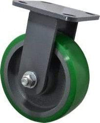 Hamilton - 6" Diam x 2" Wide x 7-1/2" OAH Top Plate Mount Rigid Caster - Polyurethane, 1,200 Lb Capacity, Precision Sealed Bearing, 4 x 4-1/2" Plate - Americas Industrial Supply