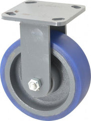 Hamilton - 6" Diam x 2" Wide x 7-1/2" OAH Top Plate Mount Rigid Caster - Polyurethane, 960 Lb Capacity, Precision Sealed Bearing, 4 x 4-1/2" Plate - Americas Industrial Supply
