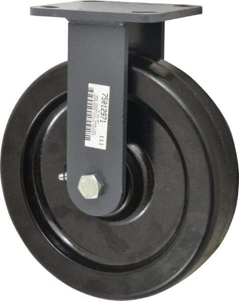 Hamilton - 8" Diam x 2" Wide x 9-1/2" OAH Top Plate Mount Rigid Caster - Phenolic, 1,400 Lb Capacity, Roller Bearing, 4 x 4-1/2" Plate - Americas Industrial Supply