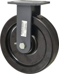 Hamilton - 8" Diam x 2" Wide x 9-1/2" OAH Top Plate Mount Rigid Caster - Phenolic, 1,400 Lb Capacity, Roller Bearing, 4 x 4-1/2" Plate - Americas Industrial Supply