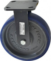 Hamilton - 8" Diam x 2" Wide x 9-1/2" OAH Top Plate Mount Rigid Caster - Polyurethane, 1,200 Lb Capacity, Precision Sealed Bearing, 4 x 4-1/2" Plate - Americas Industrial Supply