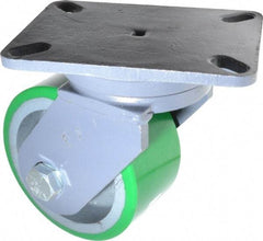 Hamilton - 6" Diam x 3" Wide x 8" OAH Top Plate Mount Swivel Caster - Polyurethane, 2,200 Lb Capacity, Precision Sealed Bearing, 5-1/4 x 7-1/4" Plate - Americas Industrial Supply