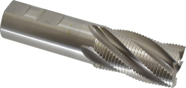OSG - 1-1/8" Diam, Fine Pitch, 2" LOC, 5 Flute Cobalt Roughing Square End Mill - Uncoated, 4-1/2" OAL, 1" Shank Diam, Single End, 30° Helix - Americas Industrial Supply