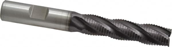 OSG - 1/2" Diam, Fine Pitch, 2" LOC, 4 Flute Cobalt Roughing Square End Mill - TiAlN Finish, 4" OAL, 1/2" Shank Diam, Single End, 30° Helix - Americas Industrial Supply