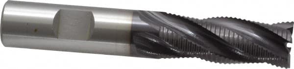 OSG - 5/8" Diam, Fine Pitch, 1-5/8" LOC, 4 Flute Cobalt Roughing Square End Mill - TiAlN Finish, 3-3/4" OAL, 5/8" Shank Diam, Single End, 30° Helix - Americas Industrial Supply
