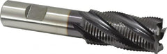 OSG - 1" Diam, Fine Pitch, 2" LOC, 5 Flute Cobalt Roughing Square End Mill - TiAlN Finish, 4-1/2" OAL, 3/4" Shank Diam, Single End, 30° Helix - Americas Industrial Supply