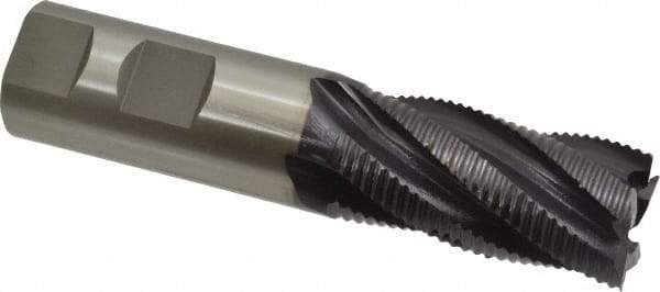 OSG - 1" Diam, Fine Pitch, 2" LOC, 5 Flute Cobalt Roughing Square End Mill - TiAlN Finish, 4-1/2" OAL, 1" Shank Diam, Single End, 30° Helix - Americas Industrial Supply