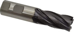 OSG - 1" Diam, Fine Pitch, 2" LOC, 5 Flute Cobalt Roughing Square End Mill - TiAlN Finish, 4-1/2" OAL, 1" Shank Diam, Single End, 30° Helix - Americas Industrial Supply