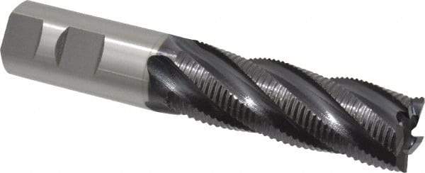 OSG - 1" Diam, Fine Pitch, 3" LOC, 5 Flute Cobalt Roughing Square End Mill - TiAlN Finish, 5-1/2" OAL, 1" Shank Diam, Single End, 30° Helix - Americas Industrial Supply