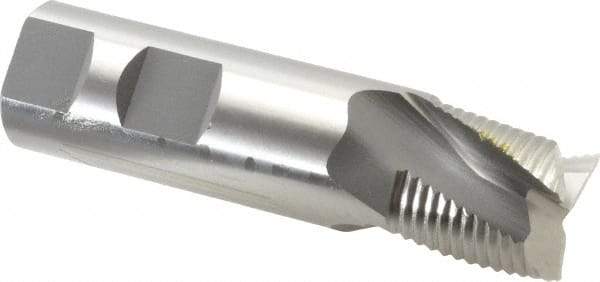 OSG - 1" Diam, Fine Pitch, 1" LOC, 3 Flute Cobalt Roughing Square End Mill - Uncoated, 3-3/4" OAL, 1" Shank Diam, Single End, Centercutting, 25° Helix - Americas Industrial Supply