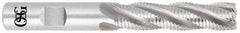OSG - 1-1/4" Diam, Fine Pitch, 3" LOC, 6 Flute Cobalt Roughing Square End Mill - Uncoated, 5-1/2" OAL, 1-1/4" Shank Diam, Single End, Centercutting, 30° Helix - Americas Industrial Supply