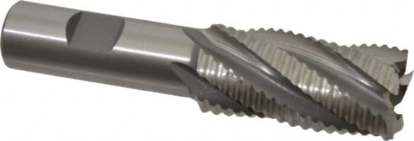 OSG - 1" Diam, Coarse Pitch, 2" LOC, 5 Flute Cobalt Roughing Square End Mill - Uncoated, 4-1/4" OAL, 3/4" Shank Diam, Single End, 30° Helix - Americas Industrial Supply