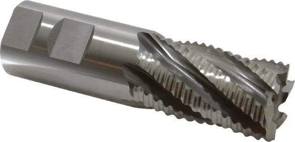 OSG - 1-1/4" Diam, Coarse Pitch, 2" LOC, 6 Flute Cobalt Roughing Square End Mill - Uncoated, 4-1/2" OAL, 1-1/4" Shank Diam, Single End, 30° Helix - Americas Industrial Supply